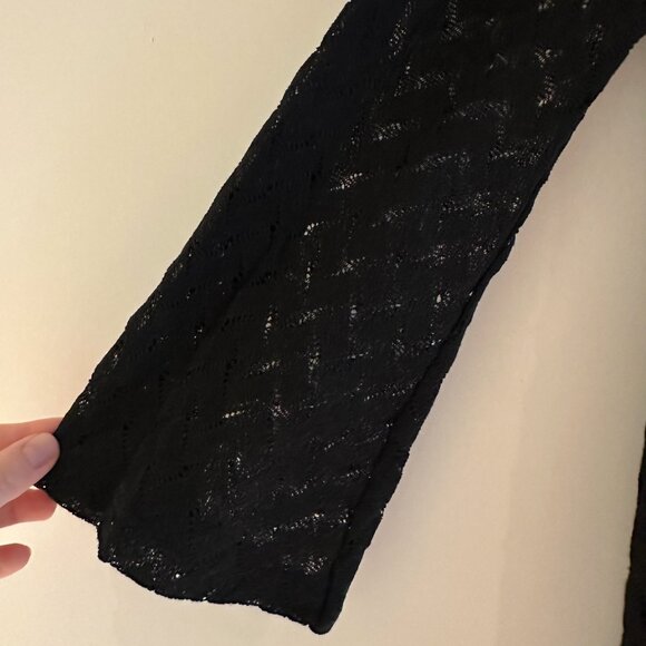 Hill House Home Lou Lou Duster in Black Raschel Knit Size Medium - Picture 4 of 4